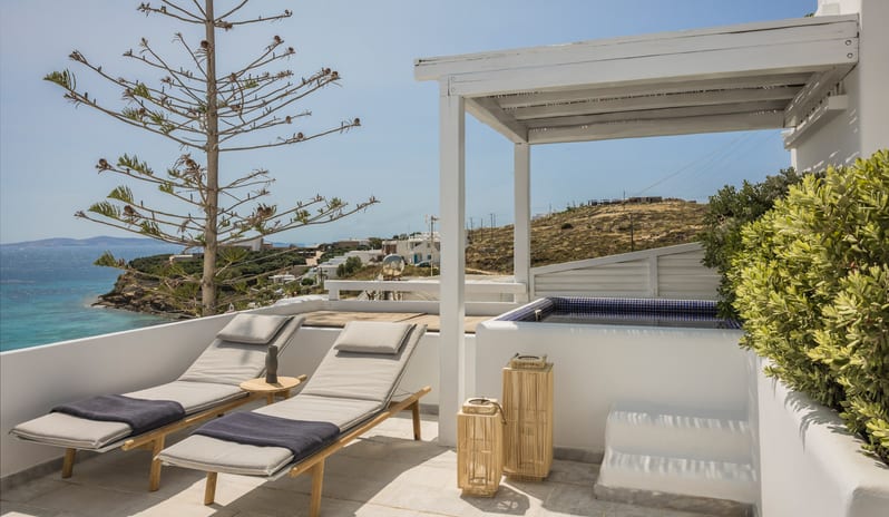 Grace Mykonos Deluxe Room with Plunge pool terrace